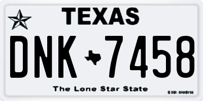 TX license plate DNK7458