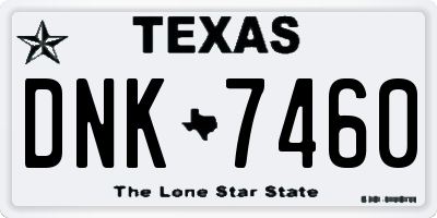 TX license plate DNK7460