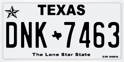 TX license plate DNK7463