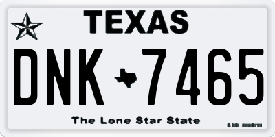 TX license plate DNK7465