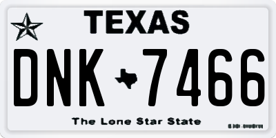 TX license plate DNK7466