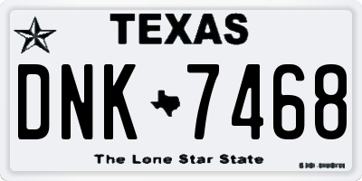 TX license plate DNK7468
