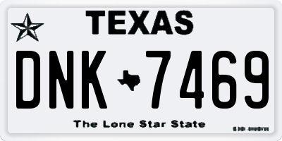 TX license plate DNK7469