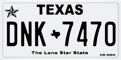 TX license plate DNK7470