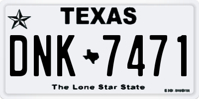 TX license plate DNK7471