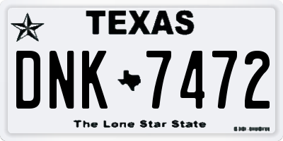TX license plate DNK7472