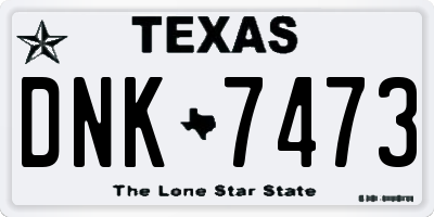TX license plate DNK7473