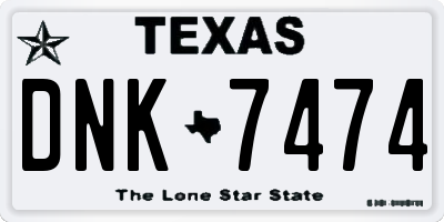 TX license plate DNK7474