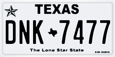 TX license plate DNK7477