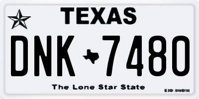TX license plate DNK7480