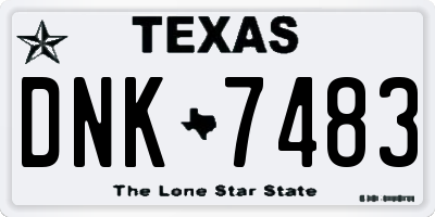 TX license plate DNK7483