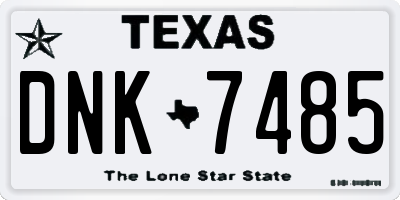 TX license plate DNK7485