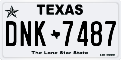 TX license plate DNK7487