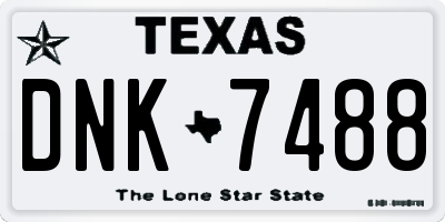 TX license plate DNK7488