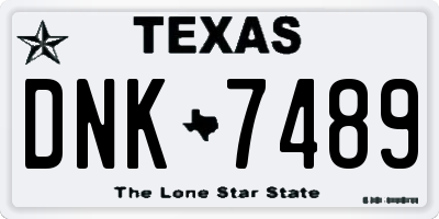 TX license plate DNK7489
