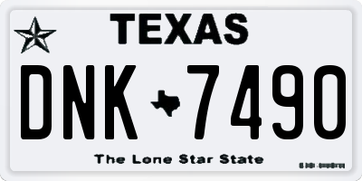 TX license plate DNK7490