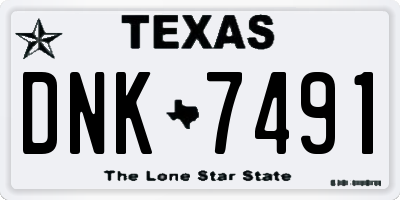 TX license plate DNK7491