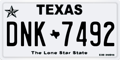 TX license plate DNK7492