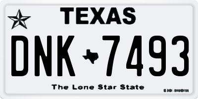 TX license plate DNK7493