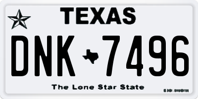 TX license plate DNK7496