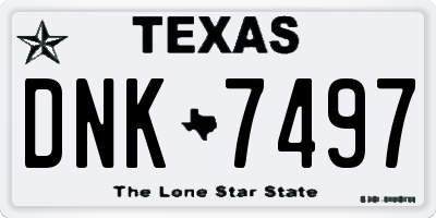 TX license plate DNK7497
