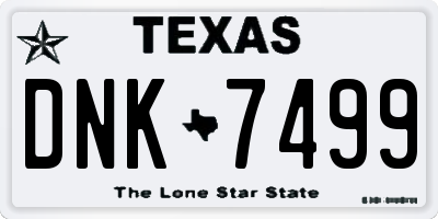 TX license plate DNK7499
