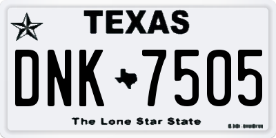 TX license plate DNK7505