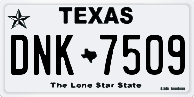 TX license plate DNK7509