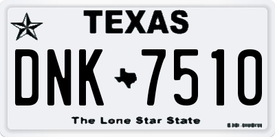 TX license plate DNK7510