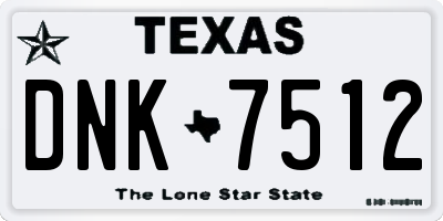 TX license plate DNK7512