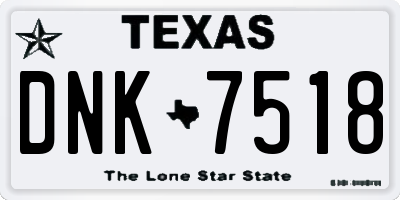 TX license plate DNK7518