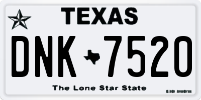 TX license plate DNK7520