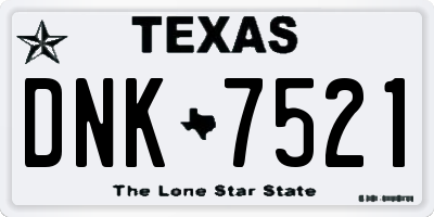TX license plate DNK7521