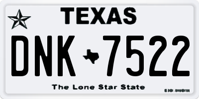 TX license plate DNK7522