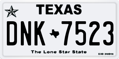 TX license plate DNK7523