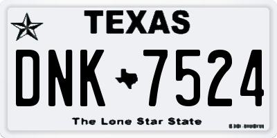 TX license plate DNK7524
