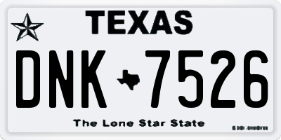 TX license plate DNK7526