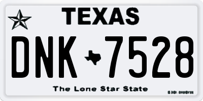 TX license plate DNK7528