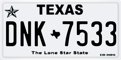 TX license plate DNK7533
