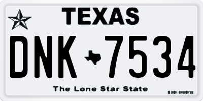 TX license plate DNK7534