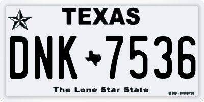 TX license plate DNK7536