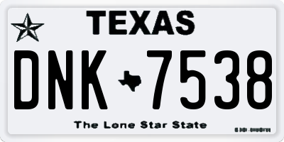 TX license plate DNK7538
