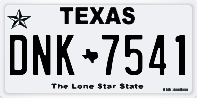 TX license plate DNK7541