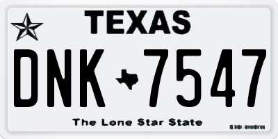 TX license plate DNK7547