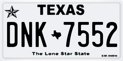 TX license plate DNK7552