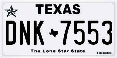 TX license plate DNK7553