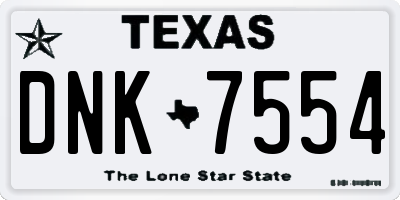 TX license plate DNK7554