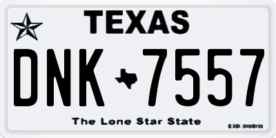 TX license plate DNK7557