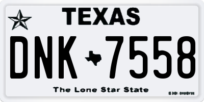 TX license plate DNK7558