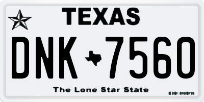 TX license plate DNK7560